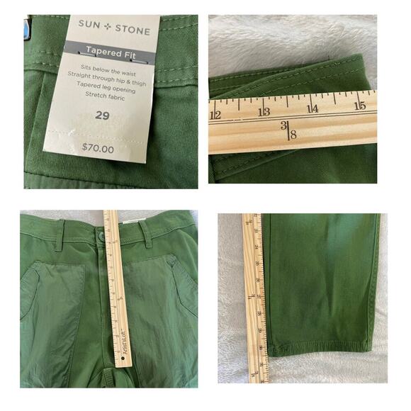 Sun & Stone Hybrid Cargo Pants Men Size 29 Forest Green Tapered Fit Stretch NEW - Picture 8 of 8